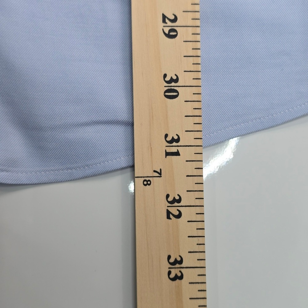 Brooks Brothers Dress Shirt Mens 17-34 Light Blue Regular Non-Iron Stretch Twill - Picture 10 of 13